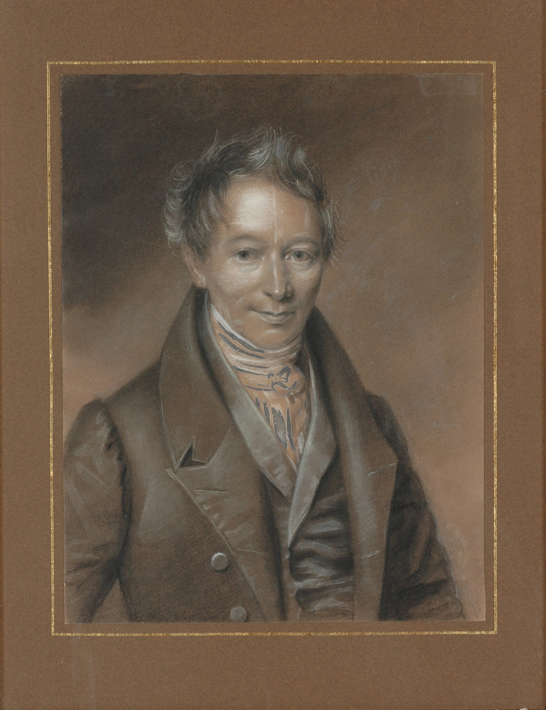 Husband And Wife, Chalk Drawings by Gustav Voelkerling, 1833